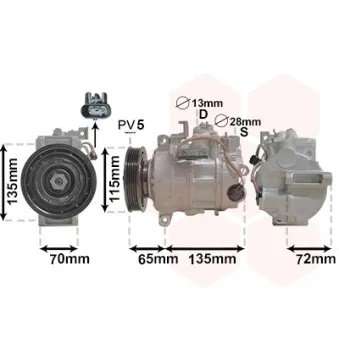 Compresseur, climatisation VAN WEZEL 3001K702