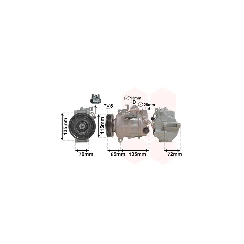 Compresseur, climatisation VAN WEZEL 3001K702