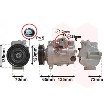 Compresseur, climatisation VAN WEZEL 3001K703