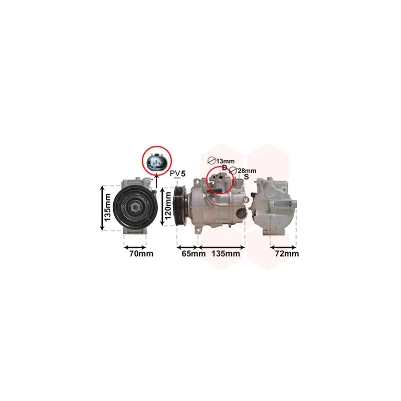 Compresseur, climatisation VAN WEZEL 3001K703