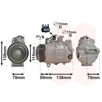 Compresseur, climatisation VAN WEZEL 3001K704
