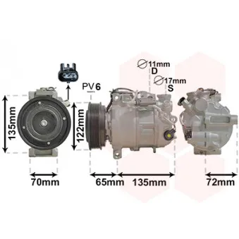 Compresseur, climatisation VAN WEZEL 3001K705