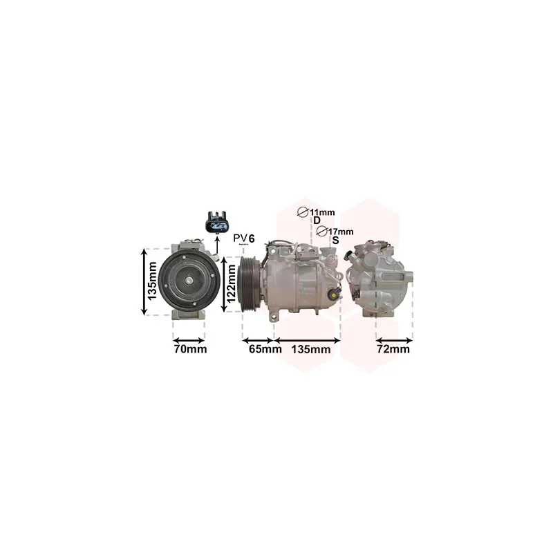 Compresseur, climatisation VAN WEZEL 3001K705