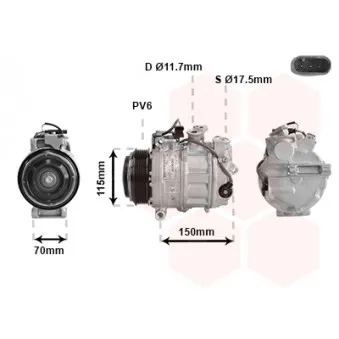 Compresseur, climatisation VAN WEZEL 3001K707