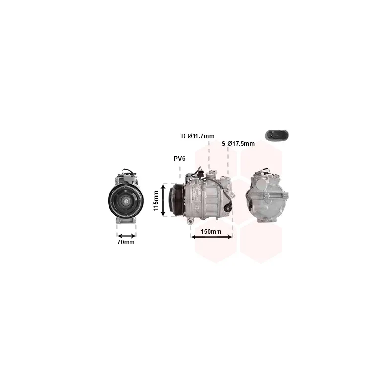 Compresseur, climatisation VAN WEZEL 3001K707