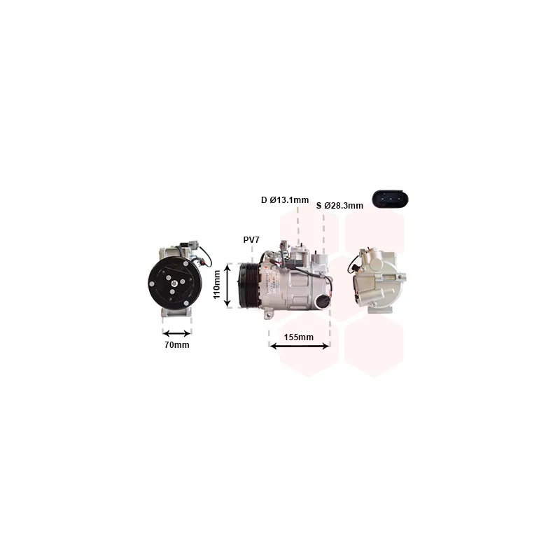 Compresseur, climatisation VAN WEZEL 3001K712