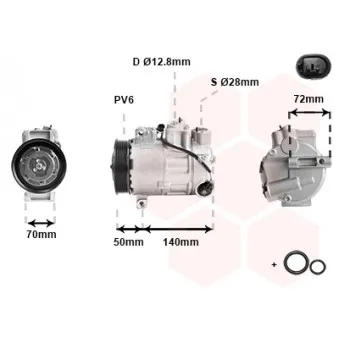 Compresseur, climatisation VAN WEZEL 3001K714