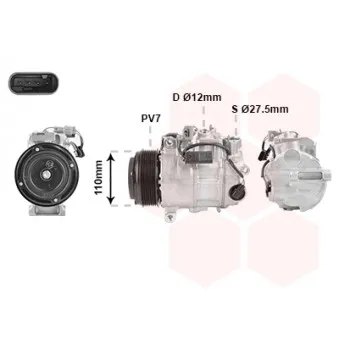 Compresseur, climatisation VAN WEZEL 3001K716