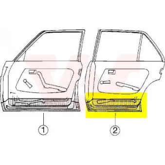 Porte, Carrosserie arrière droit VAN WEZEL 3010278