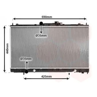 Radiateur, refroidissement du moteur VAN WEZEL 32002123