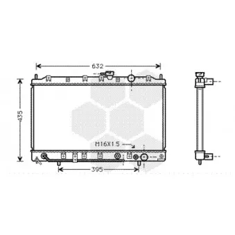 Radiateur, refroidissement du moteur VAN WEZEL 32002132