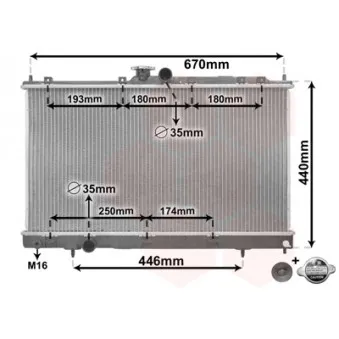 Radiateur, refroidissement du moteur VAN WEZEL 32002199