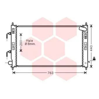 Radiateur, refroidissement du moteur VAN WEZEL 32002240
