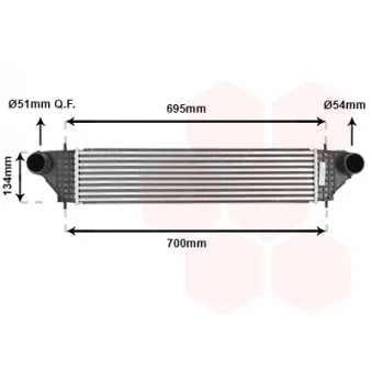 Intercooler, échangeur VAN WEZEL 32004277