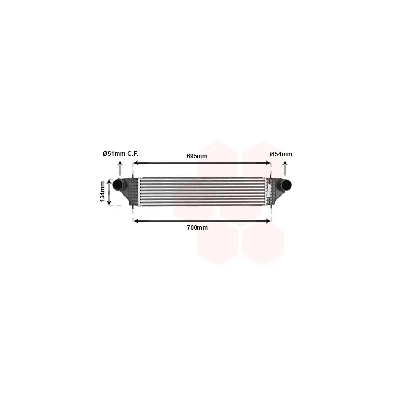 Intercooler, échangeur VAN WEZEL 32004277