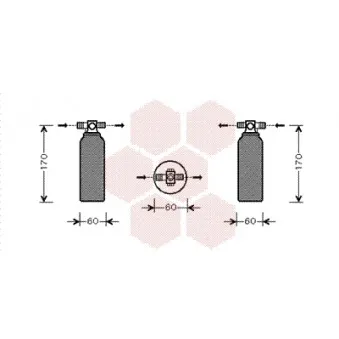 Filtre déshydratant, climatisation VAN WEZEL 3200D155