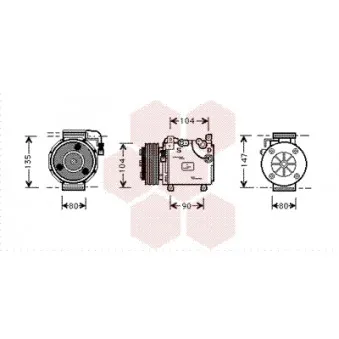 Compresseur, climatisation VAN WEZEL 3200K037
