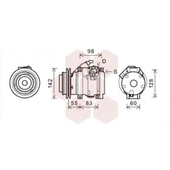 Compresseur, climatisation VAN WEZEL 3200K219
