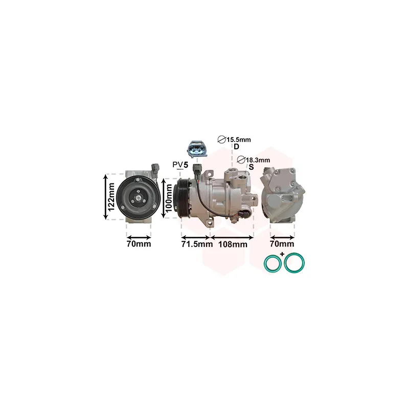 Compresseur, climatisation VAN WEZEL 3200K249