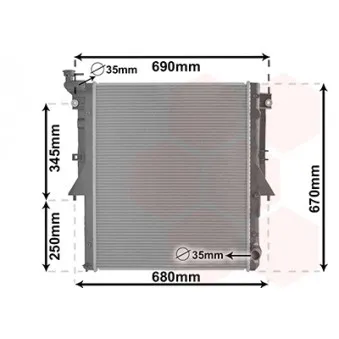 Radiateur, refroidissement du moteur VAN WEZEL 32012705