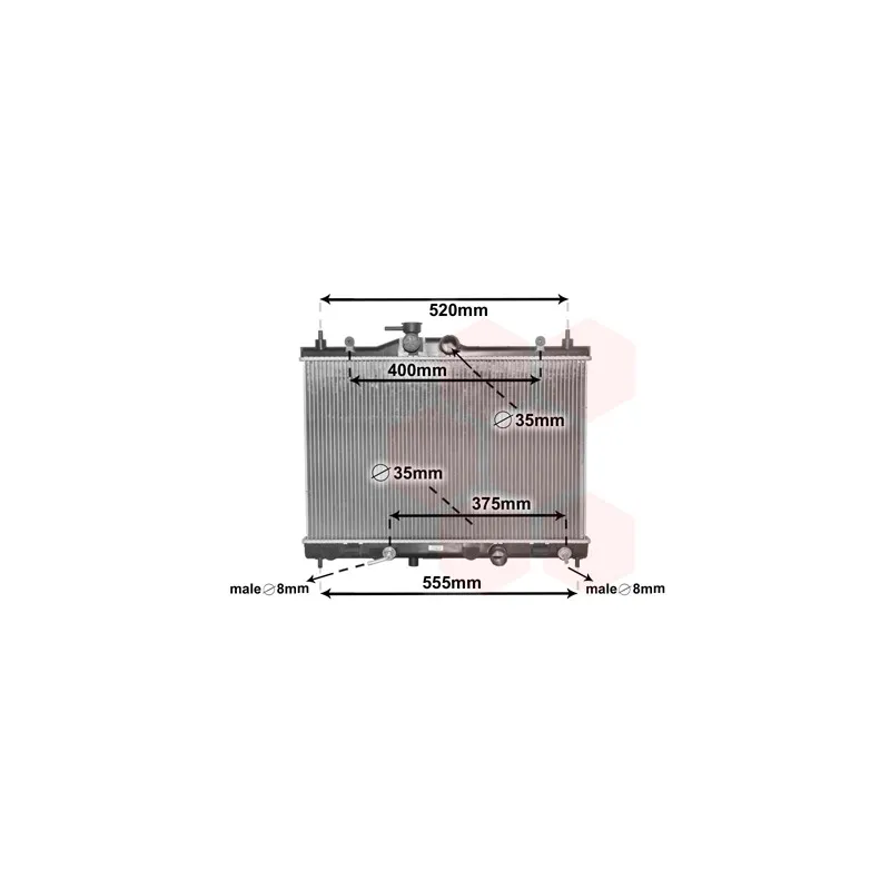 Radiateur, refroidissement du moteur VAN WEZEL 33002376
