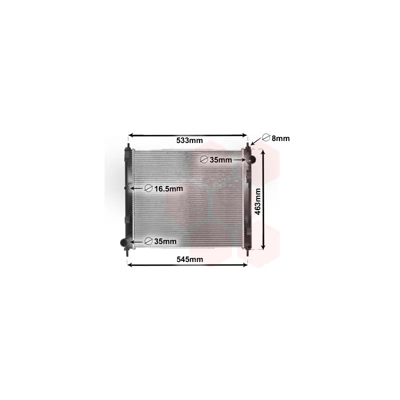Radiateur, refroidissement du moteur VAN WEZEL 33002385