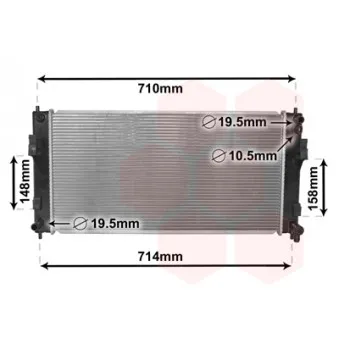 Radiateur, refroidissement du moteur VAN WEZEL 33002391