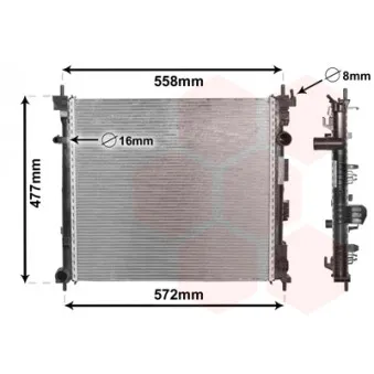 Radiateur, refroidissement du moteur VAN WEZEL 33002407