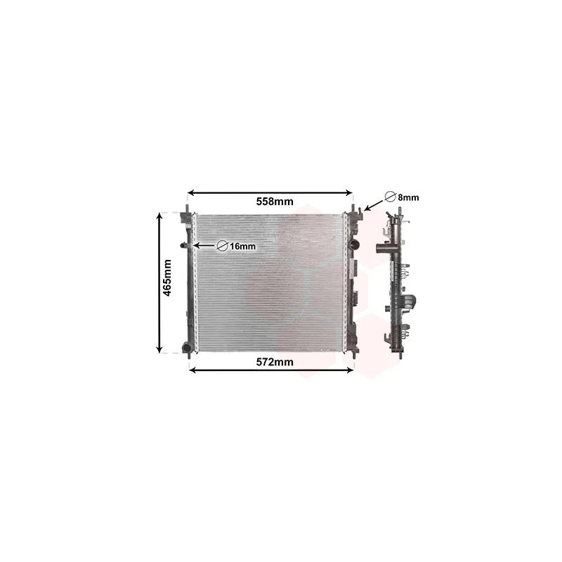 Radiateur, refroidissement du moteur VAN WEZEL 33002425