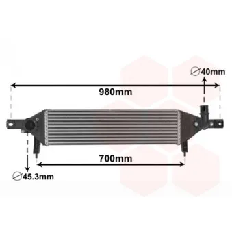Intercooler, échangeur VAN WEZEL 33004409
