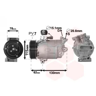 Compresseur, climatisation VAN WEZEL 3300K386