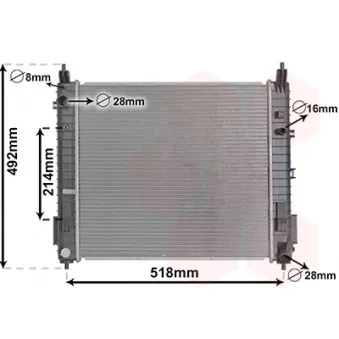 Radiateur, refroidissement du moteur VAN WEZEL 33012710