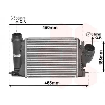 Intercooler, échangeur VAN WEZEL 33014701