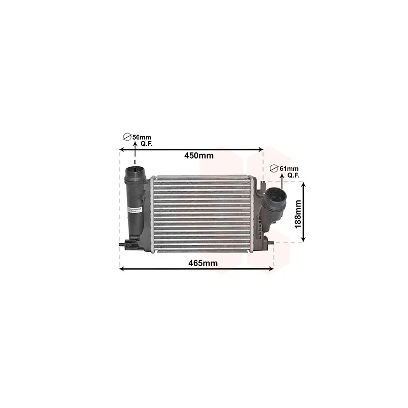 Intercooler, échangeur VAN WEZEL 33014701
