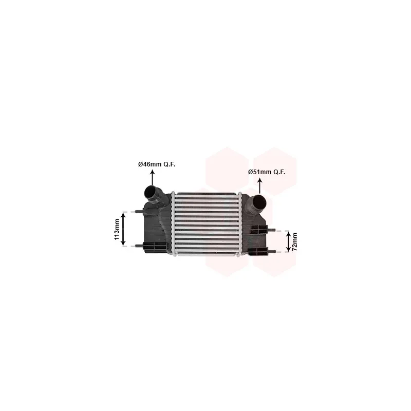 Intercooler, échangeur VAN WEZEL 33014702