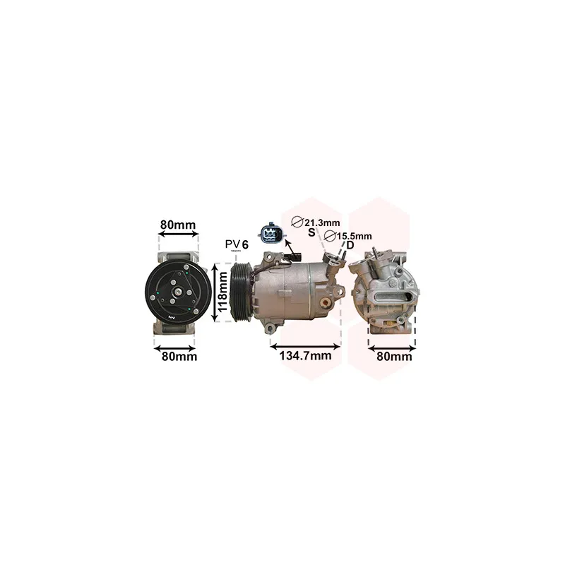 Compresseur, climatisation VAN WEZEL 3301K700