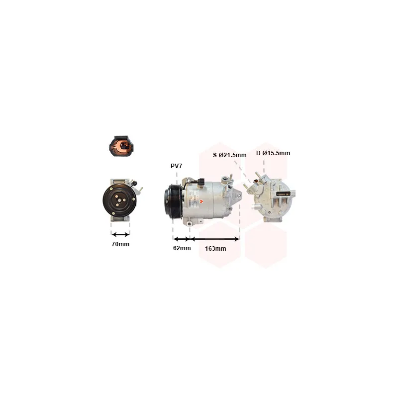 Compresseur, climatisation VAN WEZEL 3301K701