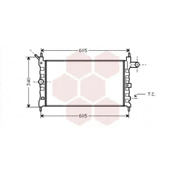 Radiateur, refroidissement du moteur VAN WEZEL 37002022