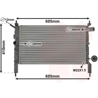 Radiateur, refroidissement du moteur VAN WEZEL 37002023