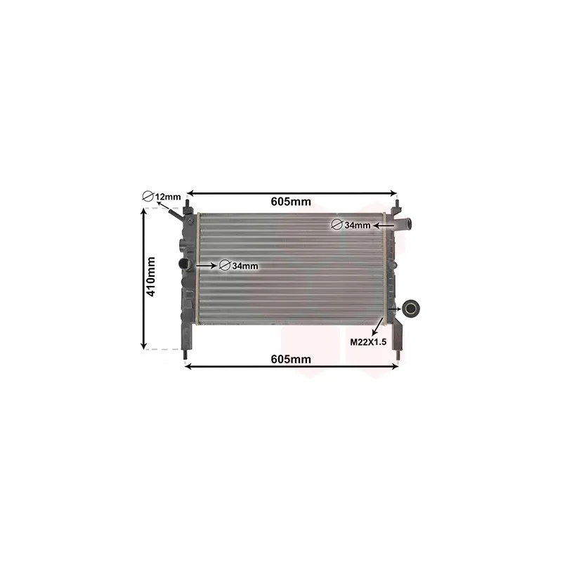 Radiateur, refroidissement du moteur VAN WEZEL 37002023
