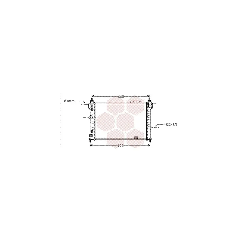 Radiateur, refroidissement du moteur VAN WEZEL 37002029