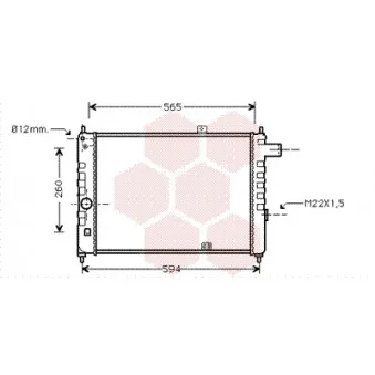 Radiateur, refroidissement du moteur VAN WEZEL 37002052