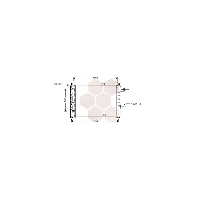 Radiateur, refroidissement du moteur VAN WEZEL 37002052