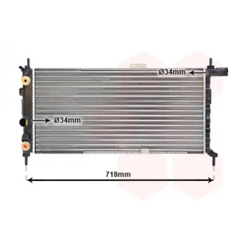 Radiateur, refroidissement du moteur VAN WEZEL 37002065