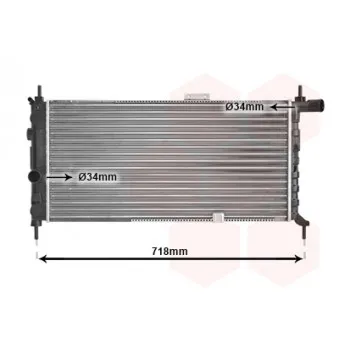 Radiateur, refroidissement du moteur VAN WEZEL 37002066
