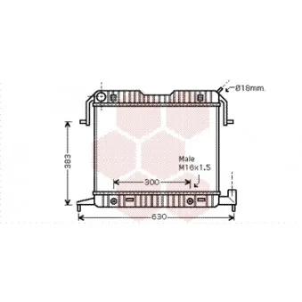 Radiateur, refroidissement du moteur VAN WEZEL 37002086