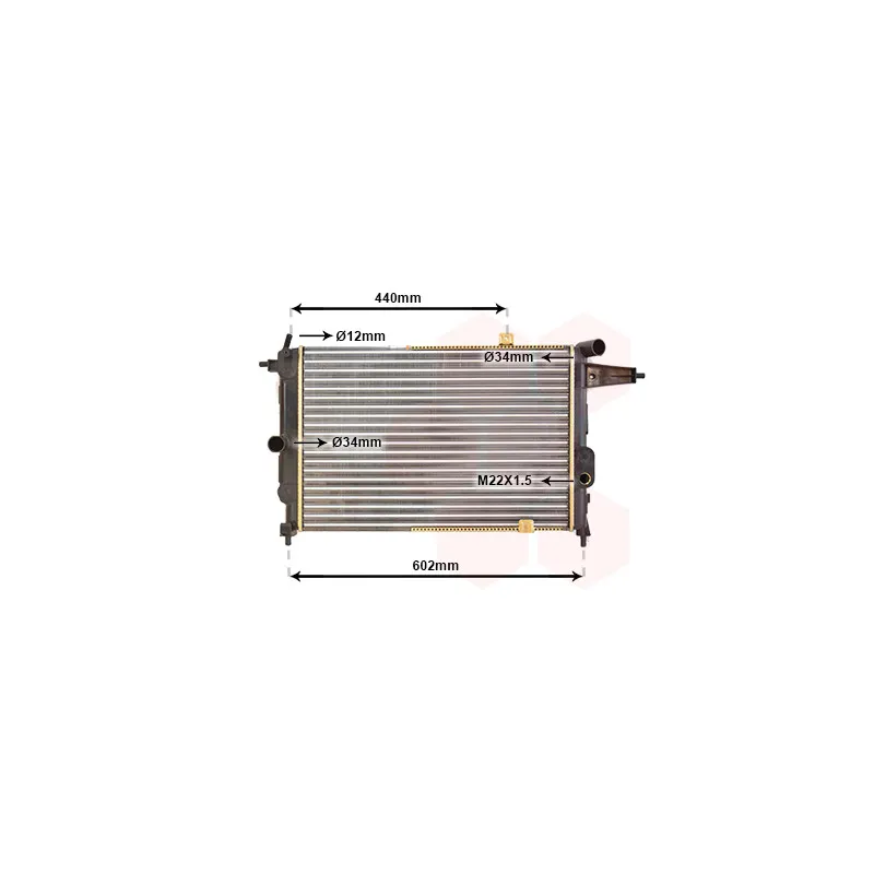 Radiateur, refroidissement du moteur VAN WEZEL 37002119