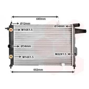 Radiateur, refroidissement du moteur VAN WEZEL 37002120