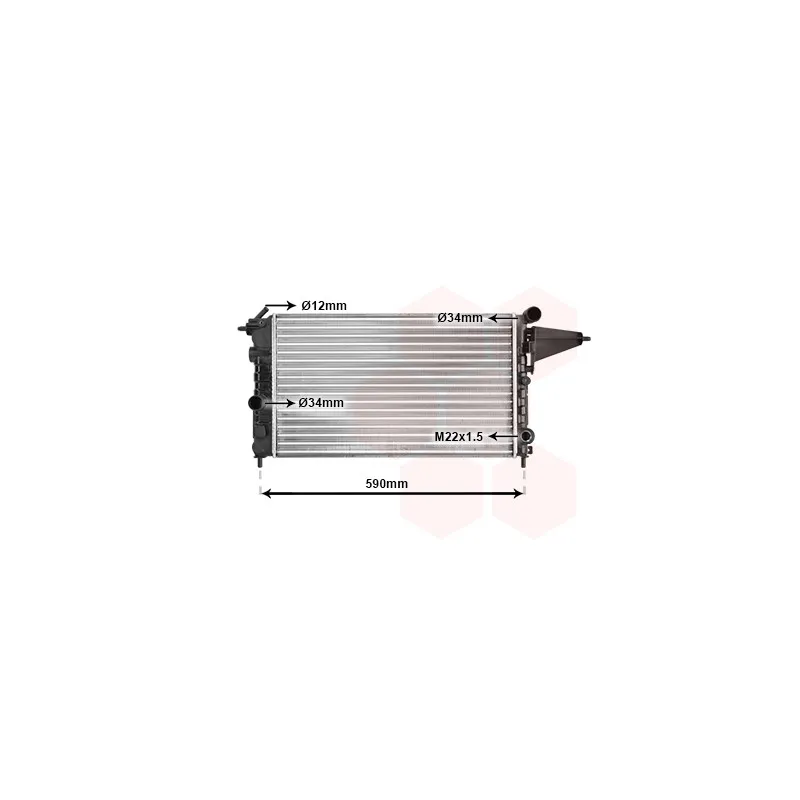 Radiateur, refroidissement du moteur VAN WEZEL 37002161