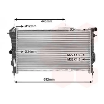 Radiateur, refroidissement du moteur VAN WEZEL 37002173